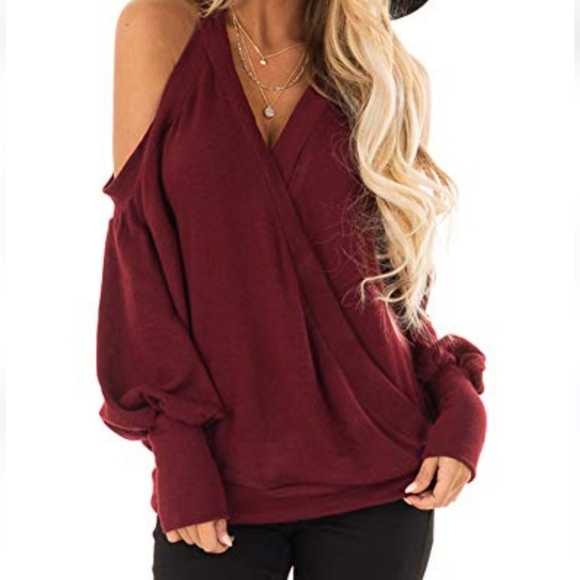Yingkis Tops - Yingkis Cold Shoulder Sweatshirt